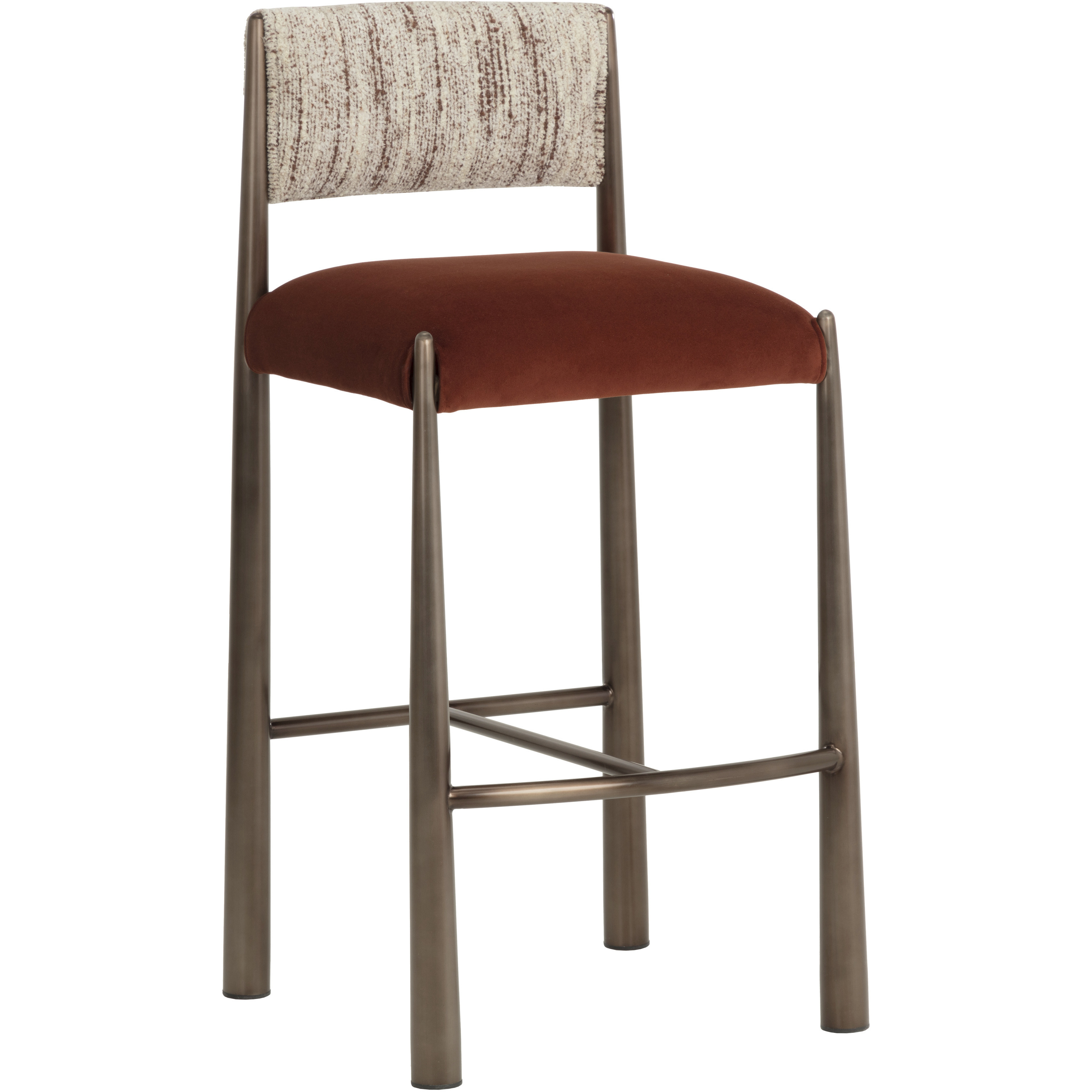 Bayard 40.5 inch Dark Bronze / Meg Rust / Terri Nutmeg Barstool
